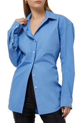Detached Collar Tailored Shirt in Cotton